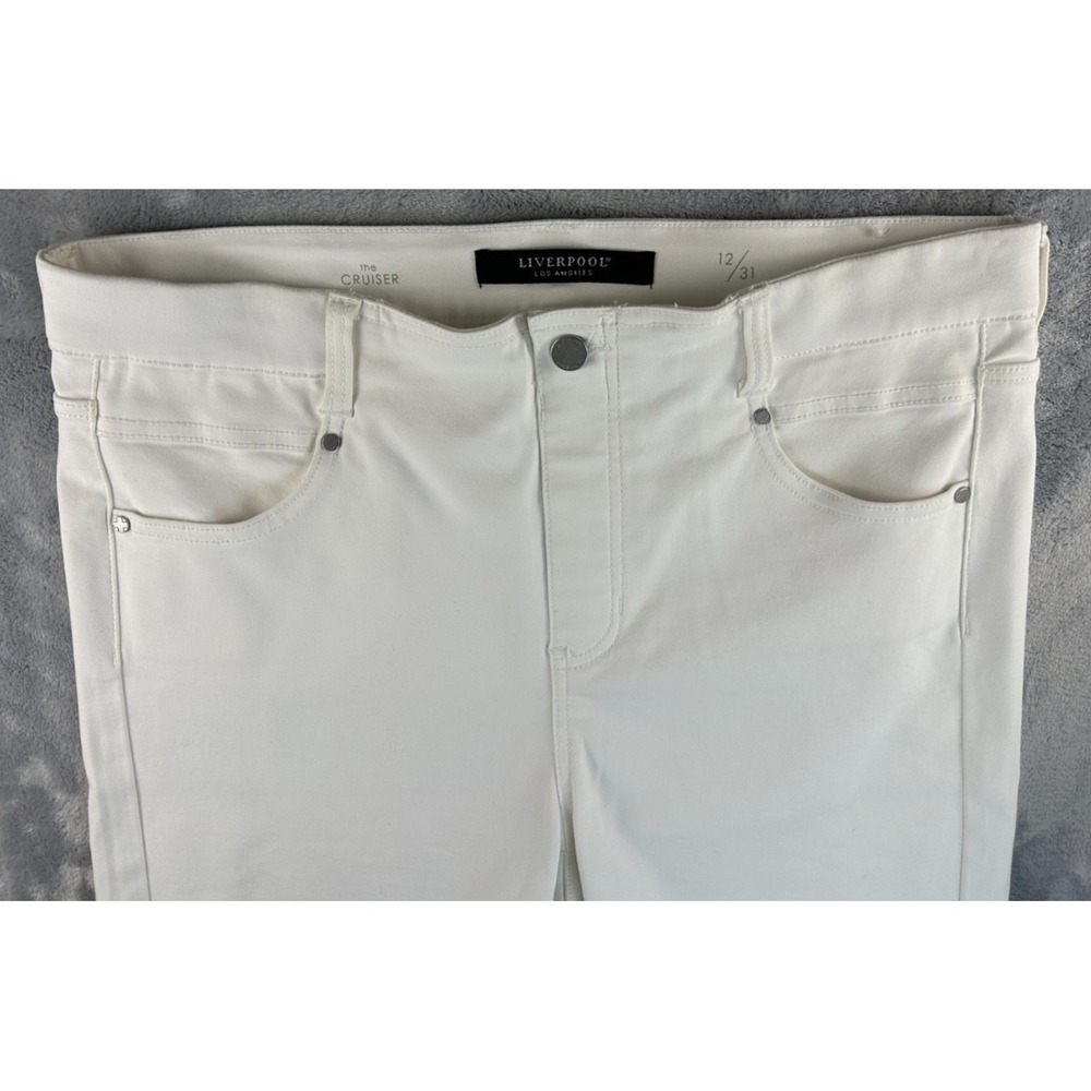 Liverpool Cruiser Jorts Womens 12/31 Waist White Stretch Denim Bermuda High Rise - Picture 7 of 16